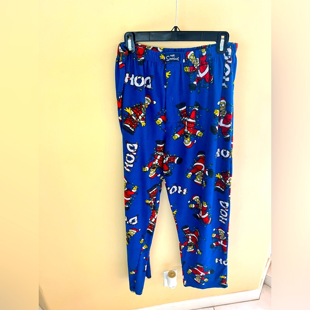 Simpsons  Homer Mens Pajamas Pants vintage style ! Blue